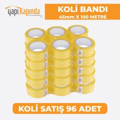 Koli Bandı Şeffaf (Hotmelt) 45mm x 100 Metre / 96 Adet Güçlü Yapışkanlı Kopmayan Bant