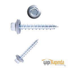 6.3X45 mm Paket (200 Adet) Sivri Uçlu Çatı Panel Beton Mdf Ağaç Vidası