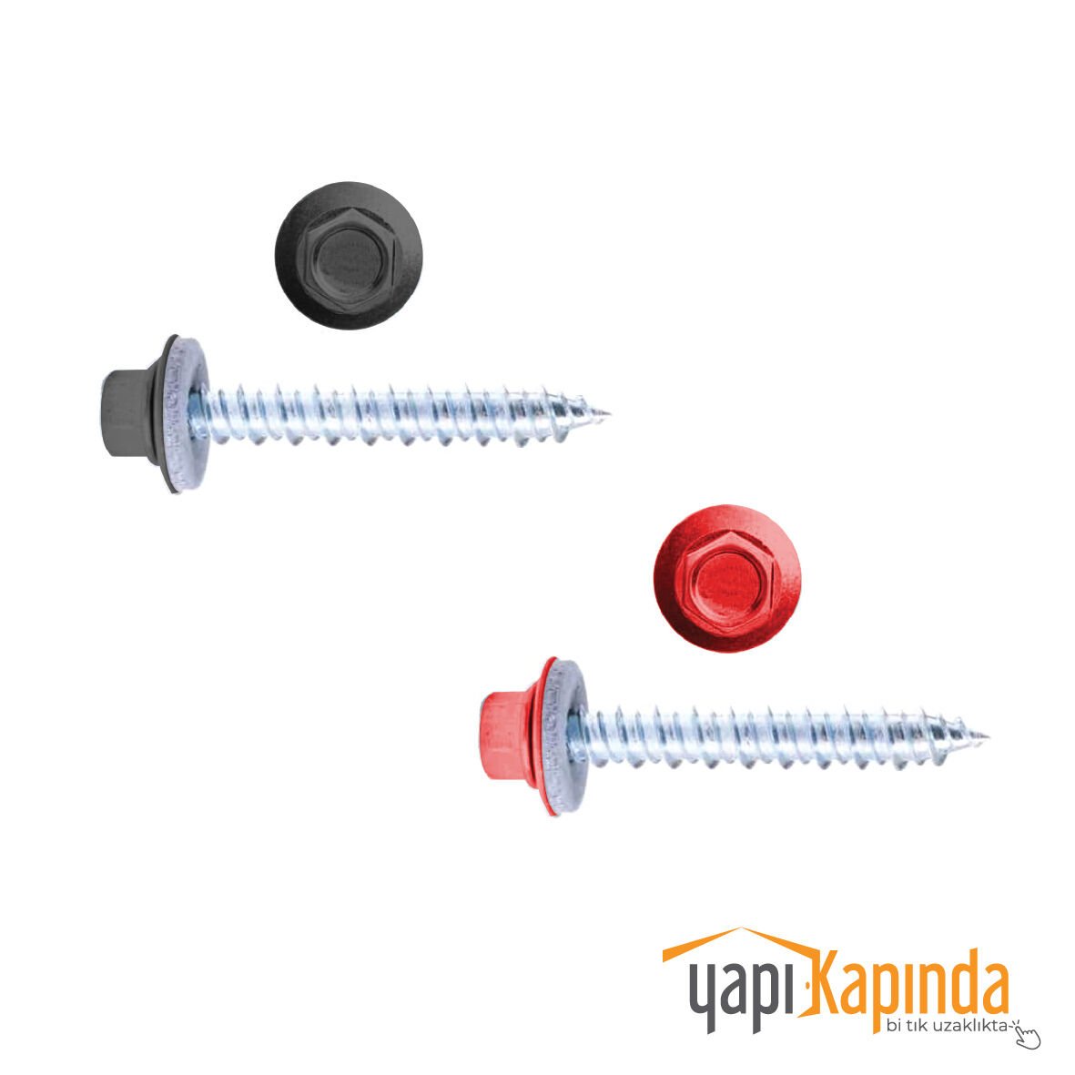 Renkli Metal Çatı Kaplama Vidası 6.3X45 mm Paket (200 Adet) Sivri Uçlu Çatı Panel Beton Mdf Ağaç Vidası