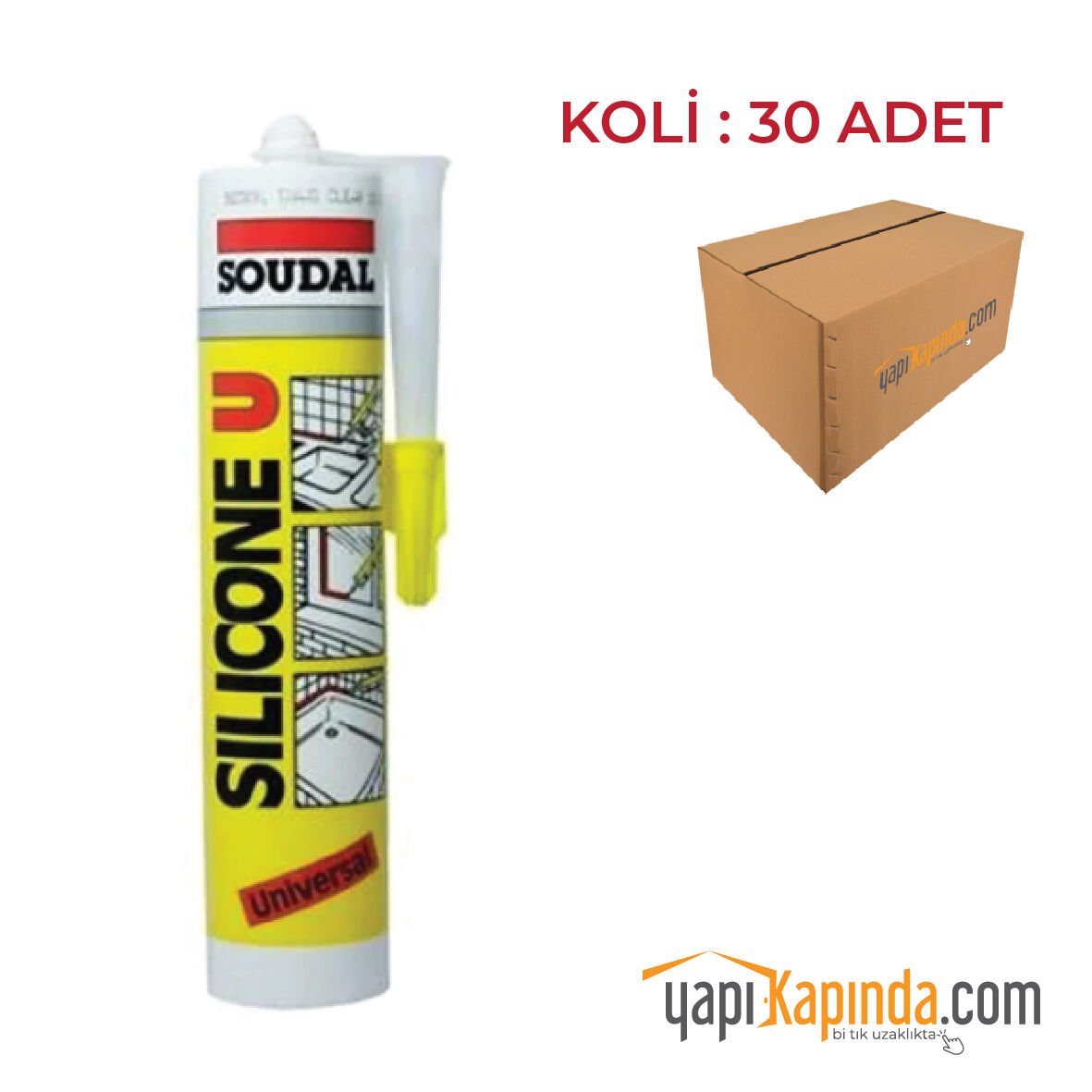 Soudal Silikon Şeffaf 280 Gr (1 KOLİ – 30 ADET)